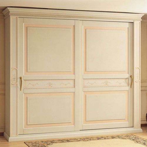 Stil-Kleiderschrank - CANOVA - VIMERCATI MEDA LUXURY CLASSIC FURNITURE - Holz / mit Schiebetür / beige