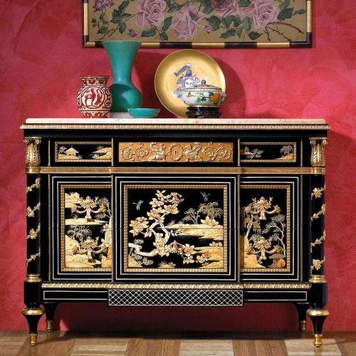 Sideboard / Louis XV - CHINA - VIMERCATI MEDA LUXURY CLASSIC FURNITURE - Holz / Marmor / mit Schubladen