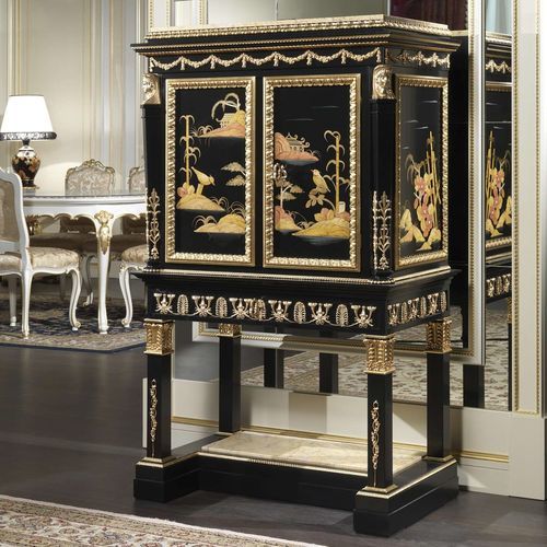 Hohes Sideboard - art. 2098 - VIMERCATI MEDA LUXURY CLASSIC FURNITURE - Stil / lackiertes Holz / Marmor