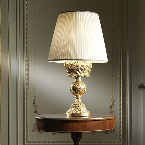 Tischlampe - VIMERCATI MEDA LUXURY CLASSIC FURNITURE - Holz / Goldfolie / Barock