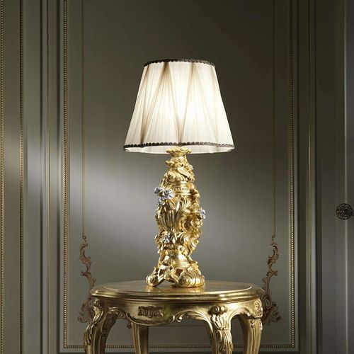 Tischlampe - art. 2012 - VIMERCATI MEDA LUXURY CLASSIC FURNITURE - Stoff / Goldfolie / Barock