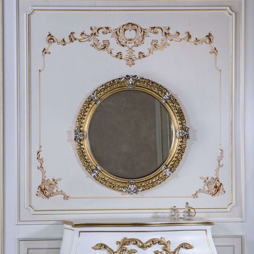 Wandmontierter Spiegel - VIMERCATI MEDA LUXURY CLASSIC FURNITURE - afrikanisch / rund / gold