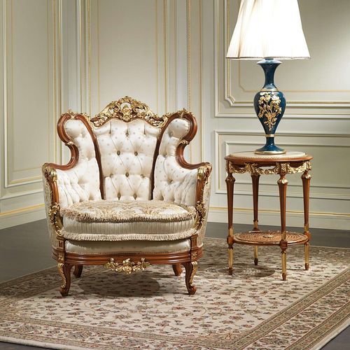 Stilsessel - 800 - VIMERCATI MEDA LUXURY CLASSIC FURNITURE - Stoff / Holz / handgefertigt