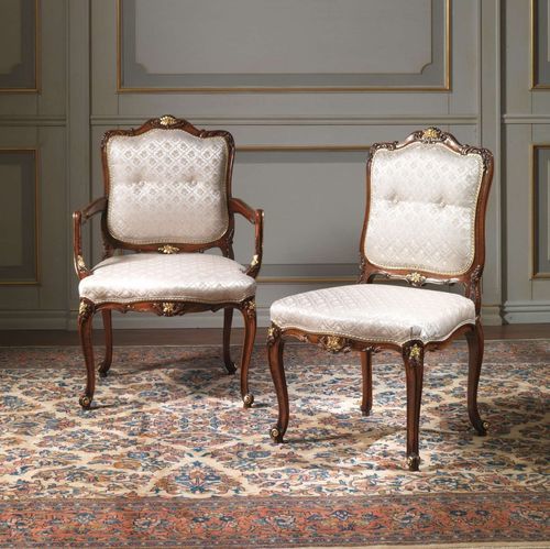 Stuhl / Louis XV - art. 9007/C - VIMERCATI MEDA LUXURY CLASSIC FURNITURE - für den Innenraum / Nussbaum / Gestell aus Holz