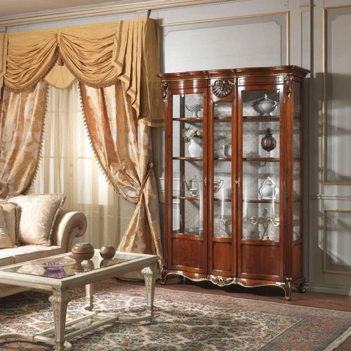 Geschirrschrank / Louis XV - art. 951/2 - VIMERCATI MEDA LUXURY CLASSIC FURNITURE - Holz / Glas