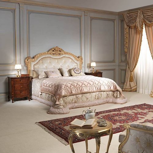 Doppelbett - FRENCH 19TH CENTURY - VIMERCATI MEDA LUXURY CLASSIC FURNITURE - Stil / Polster / gepolstertes Kopfteil