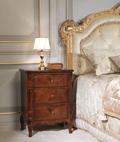 Stil-Nachttisch - FRENCH 19TH CENTURY - VIMERCATI MEDA LUXURY CLASSIC FURNITURE - Nussbaum / Gestell aus Nussbaum / rechteckig