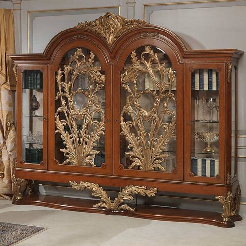 Stil-Geschirrschrank - VERSAILLES - VIMERCATI MEDA LUXURY CLASSIC FURNITURE - Holz / Glas