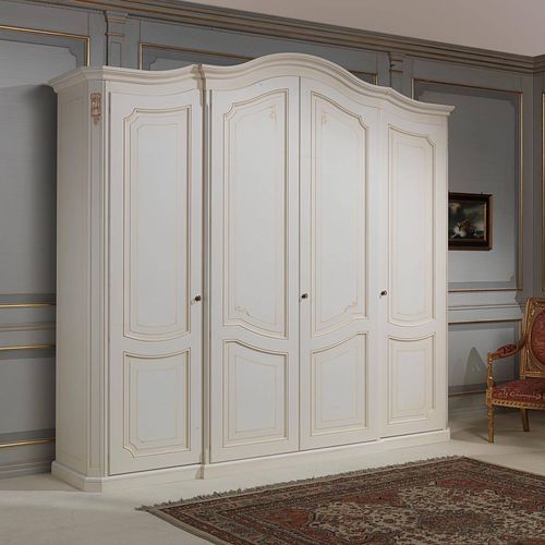 Stil-Kleiderschrank - 18TH CENTURY  - VIMERCATI MEDA LUXURY CLASSIC FURNITURE - Holz / mit Schwingtür / elfenbeinfarben