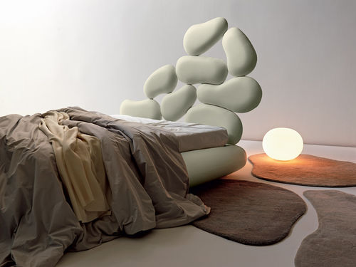 Doppelbett - STONES - noctis - originelles Design / Leder / 160x200 cm