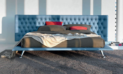 Doppelbett - DIZZY LARGE - noctis - modern / gepolstertes Kopfteil / Leder