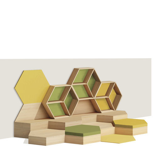 Modulares Sitzkissen - HEXAGONS - gonzagarredi - modern / Holz / andere Formen