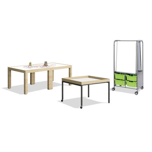 Moderner Arbeitstisch - CODING - gonzagarredi - Holz / Gestell aus Metall / quadratisch