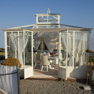 Selbsttragende Veranda - GIARDINO DEL RE - Cagis Srl - Schmiedeeisen / Ganzglas