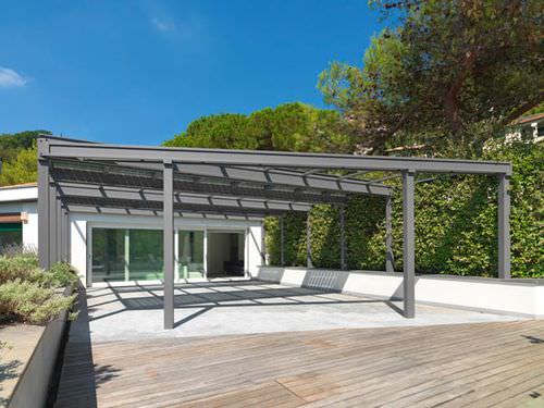 Selbsttragende Veranda - PHOTOVOLTAIC - Cagis Srl - Glas / Stahl / Edelstahl