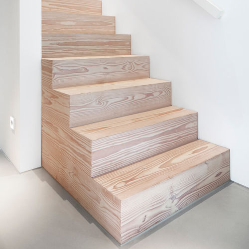 Gerade Treppe - Pur Natur Holzprodukte - Holzstufen / mit Holzstruktur / für Privatgebrauch