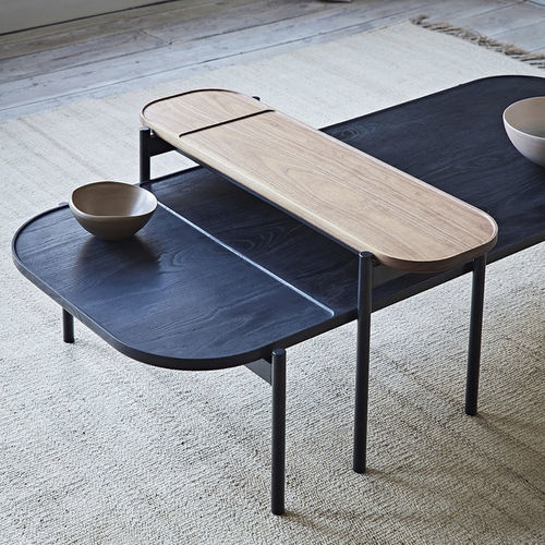 Moderner Beistelltisch - RILEY - Dare Studio - Eiche / amerikanischer Nussbaum / gebeiztes Holz