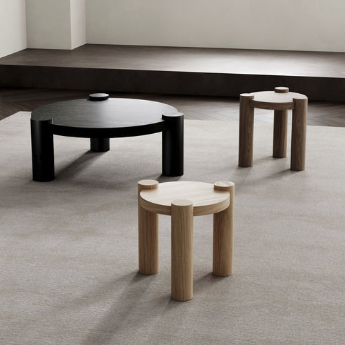 Moderner Couchtisch - CLYDE - Dare Studio - Massivholz / Gestell aus Holz / kreisförmig