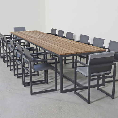 Moderner Esstisch - SPIKES - SACHI - Premium Outdoor Furniture - Esche / Aluminium / rechteckig