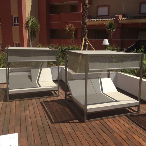 Moderne Sonnenliege - BALI - SACHI - Premium Outdoor Furniture - Sunbrella® / Aluminium / für Garten