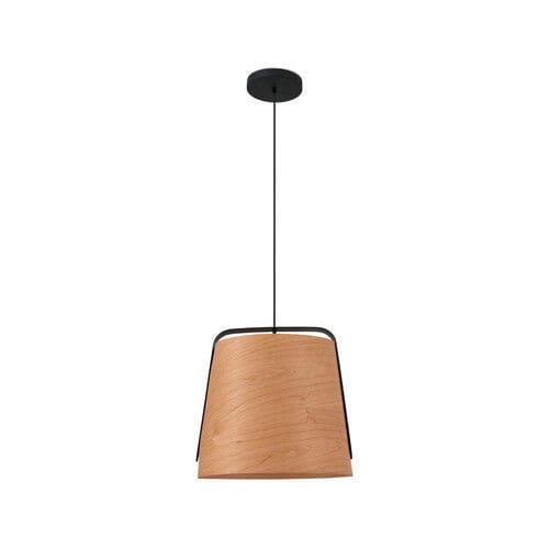 Holz-Deckenleuchte - STOOD - Faro Barcelona - Kirschbaum / lackierter Stahl / Metall