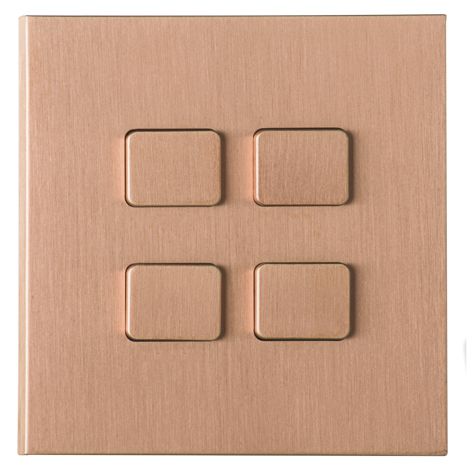 Druckschalter - PDO004-RO - LUXONOV - Einbau / 4-fach / Messing