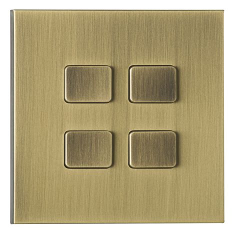 Druckschalter - PDO004-VO - LUXONOV - Einbau / 4-fach / Messing
