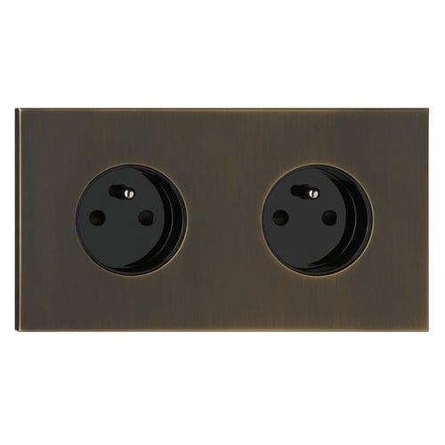 Doppelte Steckdose - COLLECTION SIAM: PSI009-BM-H - LUXONOV - wandmontiert / Messing / modern