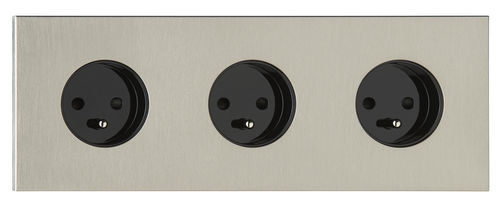 3-fach-Steckdose - COLLECTION SIAM: PSI014-NB-H - LUXONOV - wandmontiert / Metall / modern