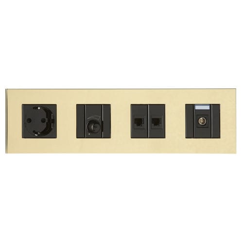 Mehrfachsteckdose - PPA177-LMH - LUXONOV - wandmontiert / Messing / modern
