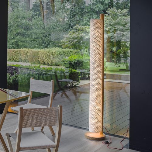 Stehleuchte - MAST 180 - DVELAS - Stoff / Holz / modern
