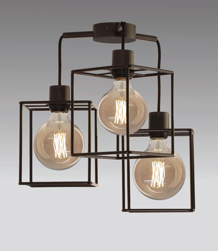 Moderne Deckenleuchte - KERMA 3 - Stéphane DAVIDTS - quadratisch / gebürstetes Messing / Halogen