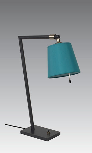 Nachttischlampe - PAPYRUS - Stéphane DAVIDTS - gebürstetes Messing / Stoff / modern
