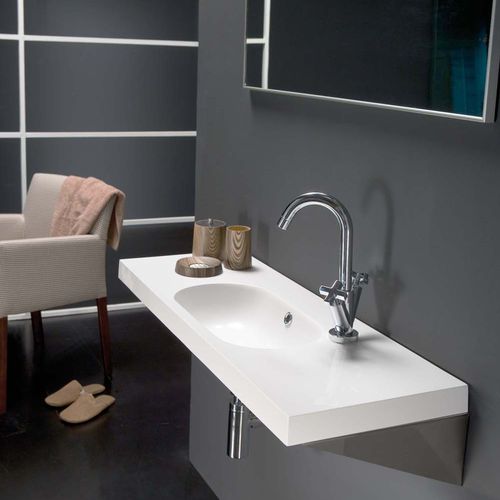Wand-Waschbecken - ICE - Bath Collection S.L. - Harz / mit verstellbarem Spiegel / oval