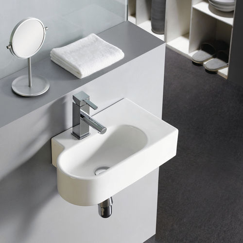 Wand-Waschbecken - KABUTO - Bath Collection S.L. - Porzellan / mit verstellbarem Spiegel / oval