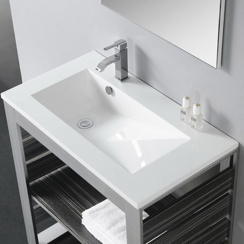 Einbauwaschbecken - TECNO , TECNO PIZARRA - Bath Collection S.L. - Harz / mit verstellbarem Spiegel / rechteckig