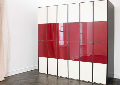 Moderner Kleiderschrank - SPEEDY  - Homes - Glas / lackiertes Glas / mit Schwingtür