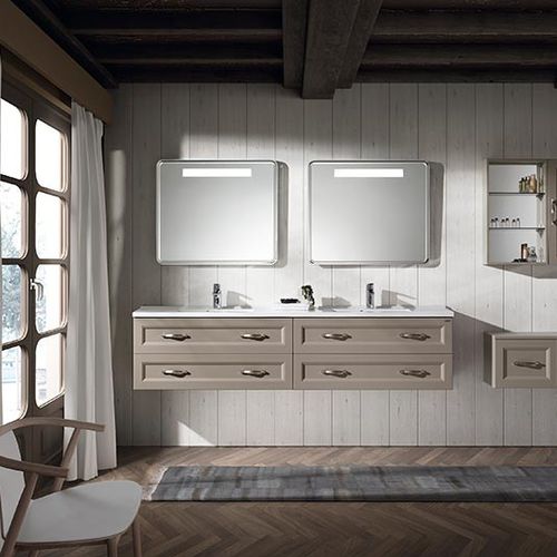 Doppelter Waschtisch-Unterschrank - CLASS-2 · 80” - VALENZUELA - wandmontiert / Holz / modern