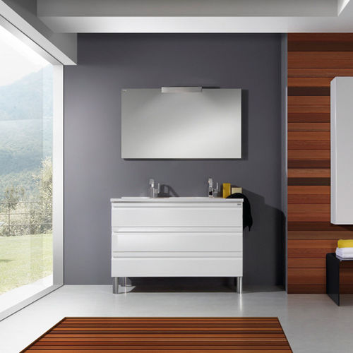 Doppelter Waschtisch-Unterschrank - 120 SOLCO 3 WHITE - VALENZUELA - freistehend / Holz / modern