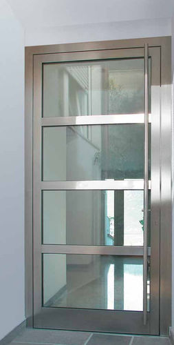 Eingangstür - PRIVILEG 209 - Auroport GmbH - Edelstahl / einflügelig / Glas