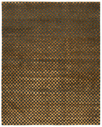Moderner Teppich - CHECKERBOARD - JAN KATH - Contemporary Rug Art - mit geometrischen Motiven / Wolle / Seide