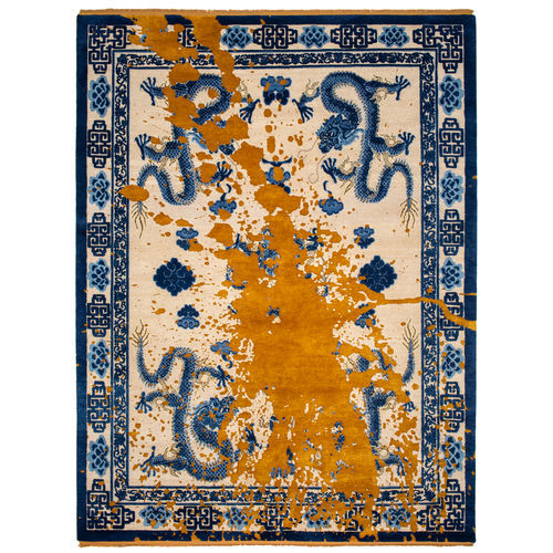 Moderner Teppich - IMPERIAL DRAGON DEPOSIT - JAN KATH - Contemporary Rug Art - Tiermuster / Wolle / Seide