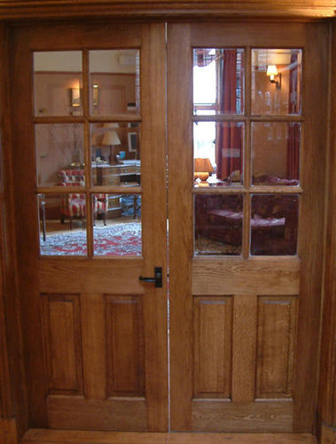 Tür für Innenbereich - HALF - Broadleaf Timber - Eiche / Glas / einflügelig