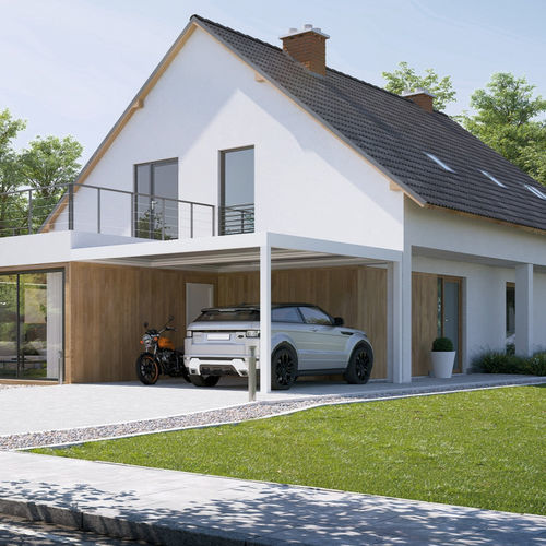 Carport für Gewerbegebrauch - BIOSSUN - Fertig / Aluminium / 1 Platz