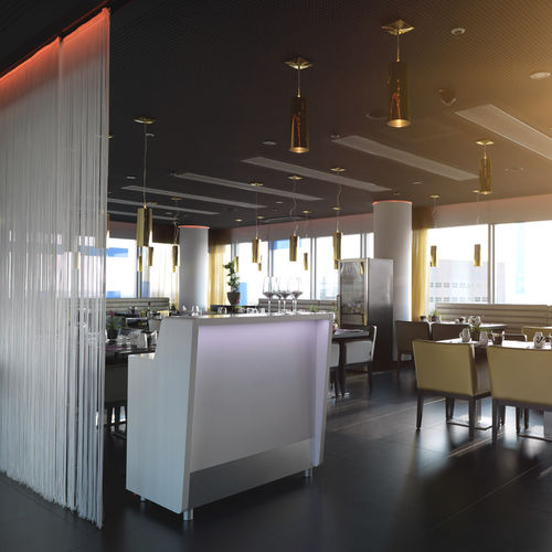 Modulare Empfangstheke - MODULAR 1M - MOREE - Holzfurnier / für Bar / beleuchtet
