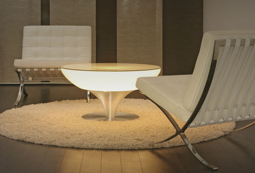 Moderner Bistrotisch - LOUNGE 45.55.75.105 - MOREE - Glas / Gestell aus Aluminium / rund