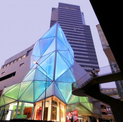 Textilmembran / Texlon® ETFE - SIAM DISCOVERY, THAILAND - Vector Foiltec - für Bedachungen / farbig