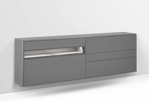 Wandmontiertes Sideboard - S100  - YOMEI - modern / Massivholz / grau