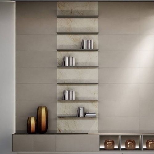Wandmontiertes Regal - S Series - YOMEI - modern / Edelstahl / Leder