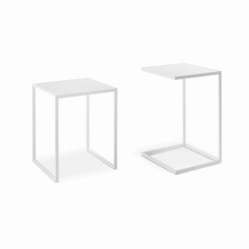 Moderner Beistelltisch - minimize - YOMEI - Holz / Leder / Stein